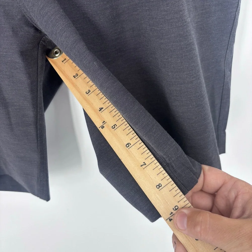 Faherty All Day Shorts Mens 38 Charcoal Grey Hybrid Stretch Drawstring Preppy